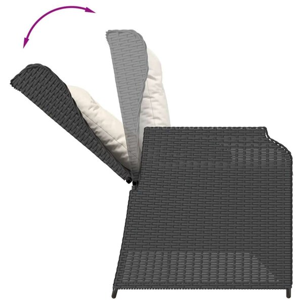 VidaXL Polyrattan Kerti Ülőgarnitúra - 5 részes - Fekete