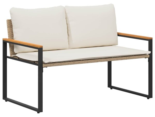 VidaXL pad párnával Beige és Krémszínű 115 x 65 x 72 cm Rattan