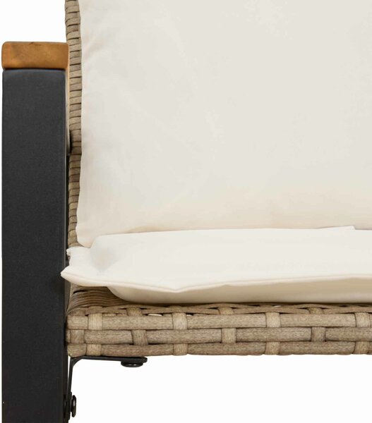 VidaXL pad párnával Beige és Krémszínű 115 x 65 x 72 cm Rattan