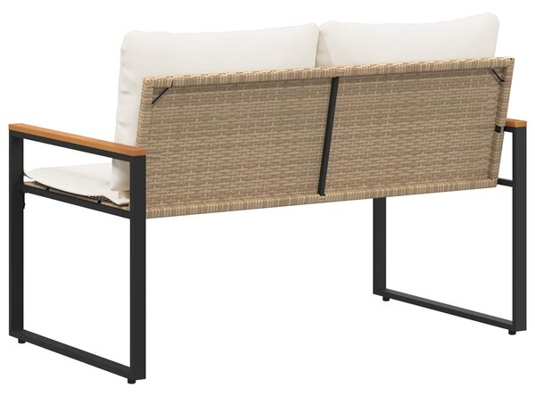 VidaXL pad párnával Beige és Krémszínű 115 x 65 x 72 cm Rattan