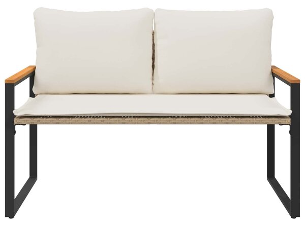 VidaXL pad párnával Beige és Krémszínű 115 x 65 x 72 cm Rattan