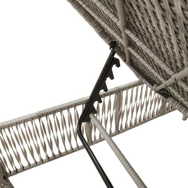 VidaXL Polyrattan Napozóágy - Világosszürke - 198cm