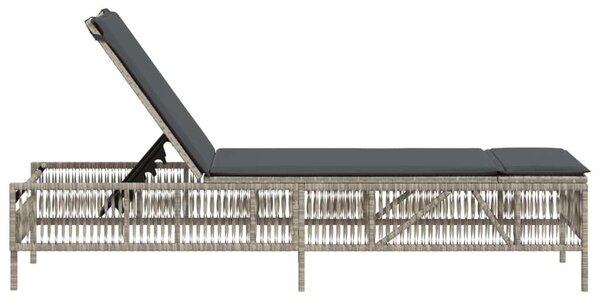 VidaXL Polyrattan Napozóágy - Világosszürke - 198cm