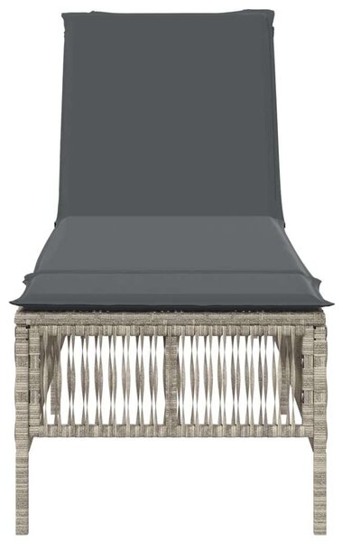 VidaXL Polyrattan Napozóágy - Világosszürke - 198cm