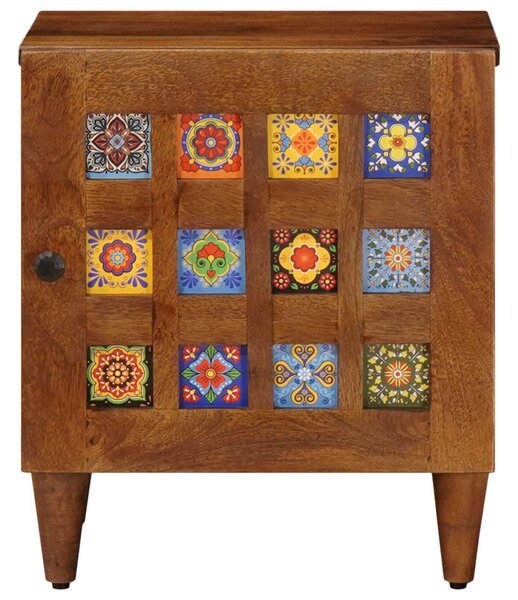 VidaXL Éjjeliszekrény 2 pcs Barna 40 x 33 x 46 cm Tömör Mangófát