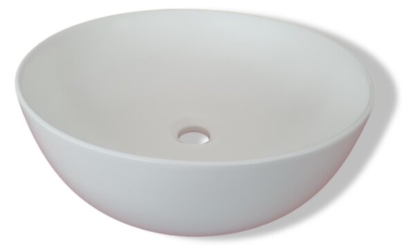 EROS - Top Counter pultra ültethető porcelán mosdó - RAISE - MATT FEHÉR - O - Ø 41 cm