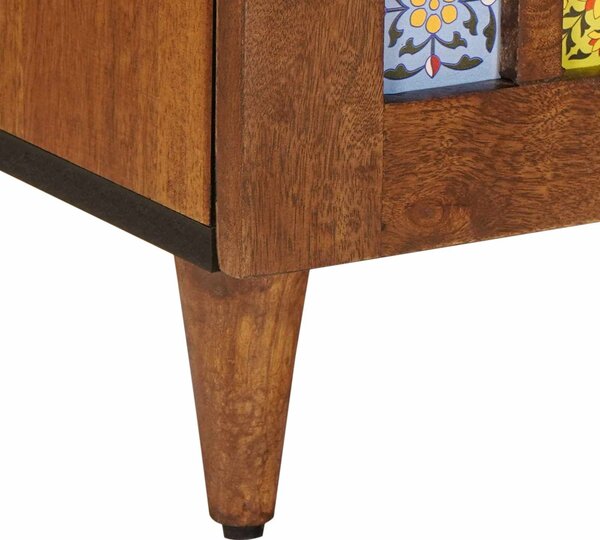 VidaXL Széf polcokkal tárolóval Dió 90 x 33,5 x 75 cm Tömör Mangófát