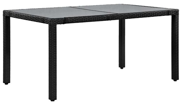 VidaXL Polyrattan Étkezőgarnitúra - 7 részes - Fekete