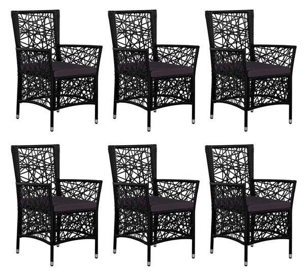 VidaXL Polyrattan Étkezőgarnitúra - 7 részes - Fekete