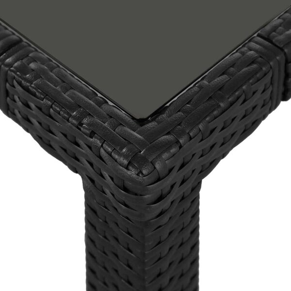 VidaXL Polyrattan Étkezőgarnitúra - 7 részes - Fekete