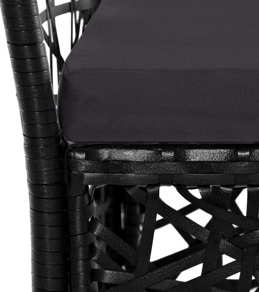 VidaXL Polyrattan Étkezőgarnitúra - 7 részes - Fekete
