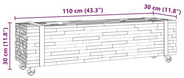 VidaXL TV állvány Barna 110 x 30 x 30 cm Tömör Teakfa