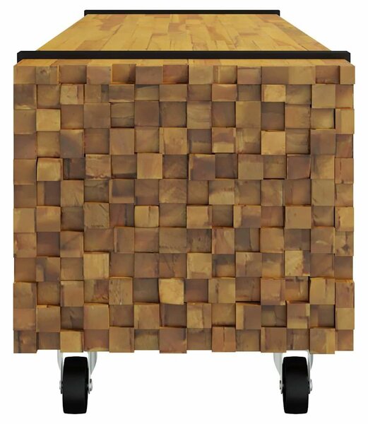 VidaXL TV állvány Barna 110 x 30 x 30 cm Tömör Teakfa