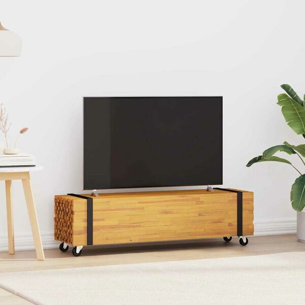 VidaXL TV állvány Barna 110 x 30 x 30 cm Tömör Teakfa