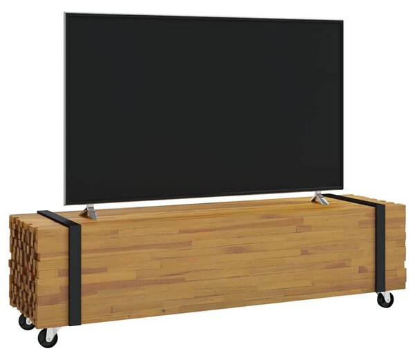 VidaXL TV állvány Barna 110 x 30 x 30 cm Tömör Teakfa