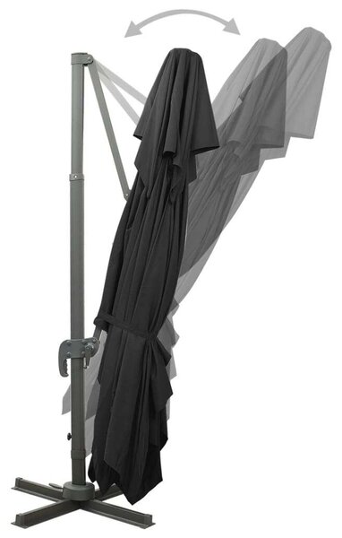 VidaXL fekete dupla tetejű konzolos napernyő 400 x 300 cm