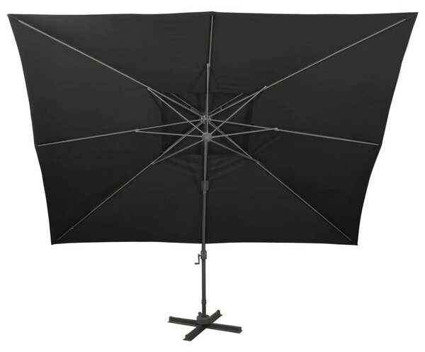 VidaXL fekete dupla tetejű konzolos napernyő 400 x 300 cm