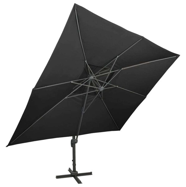 VidaXL fekete dupla tetejű konzolos napernyő 400 x 300 cm