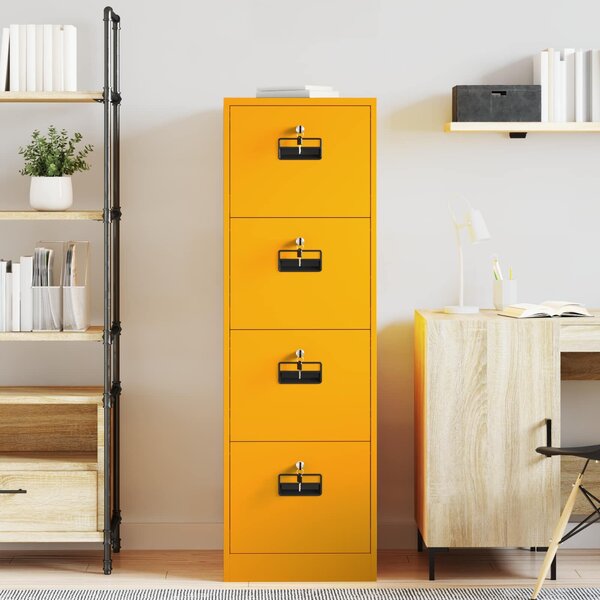 VidaXL Irattároló Szekrény 2 pcs Mustár sárga 44 x 50 x 106.5 cm