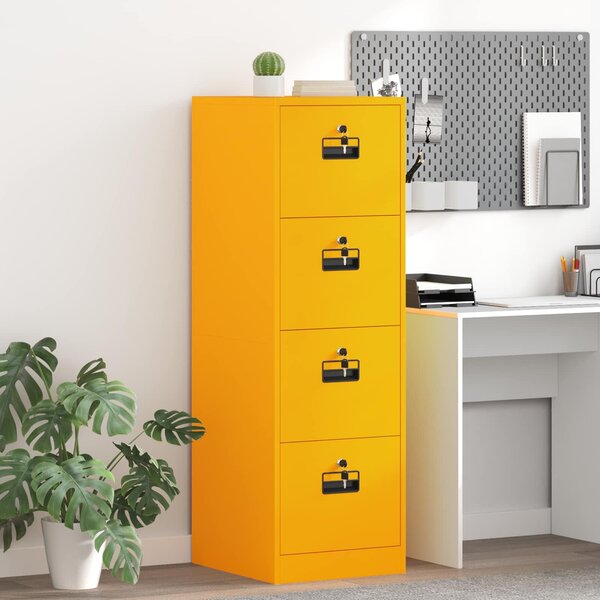 VidaXL Irattároló Szekrény 2 pcs Mustár sárga 44 x 50 x 106.5 cm