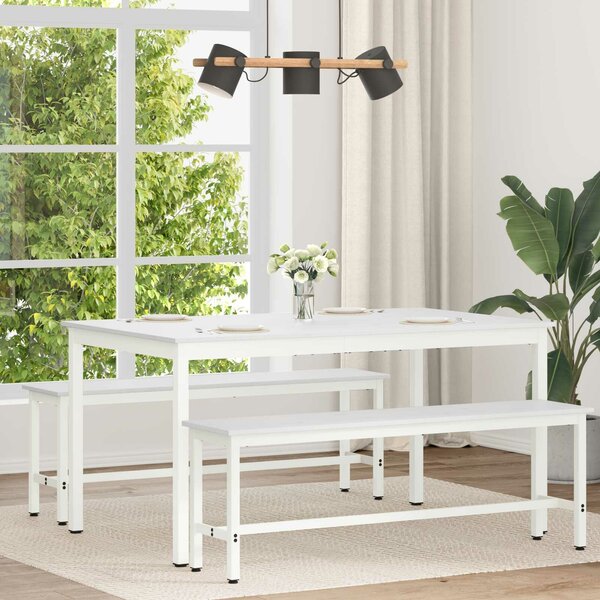 VidaXL Étkezőasztal Fehér 150 x 90 x 75 cm Tömör fenyőfa