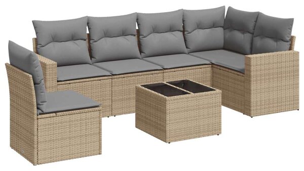 VidaXL Polyrattan Kerti Ülőgarnitúra - 7 részes - Bézs
