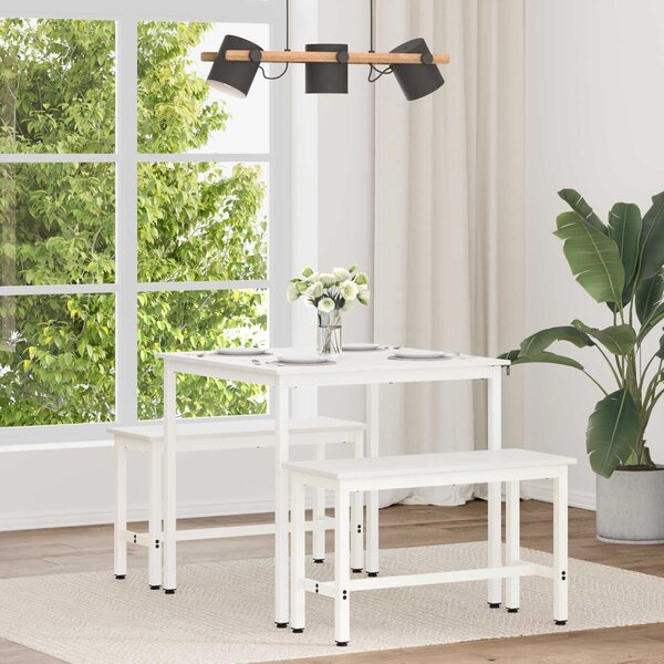 VidaXL Étkezőasztal Fehér 80 x 80 x 75 cm Tömör fenyőfa