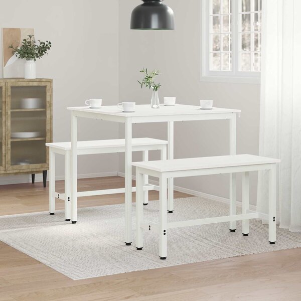 VidaXL Étkezőasztal Fehér 80 x 80 x 75 cm Tömör fenyőfa
