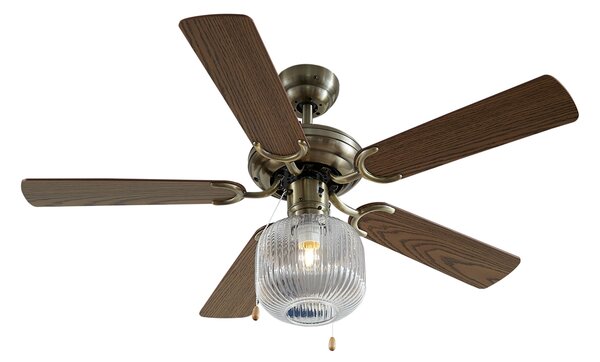 Mennyezeti ventilátor sárgaréz fa 107,5 cm húzókapcsolóval - Mistral Karel