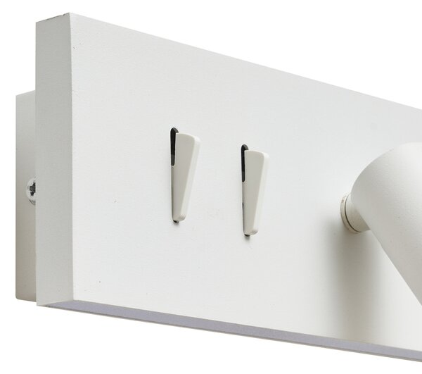 Modern, fehér, állítható fali lámpa USB-C csatlakozóval, LED-del - Modric
