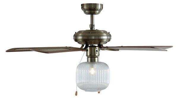 Mennyezeti ventilátor sárgaréz fa 107,5 cm húzókapcsolóval - Mistral Karel