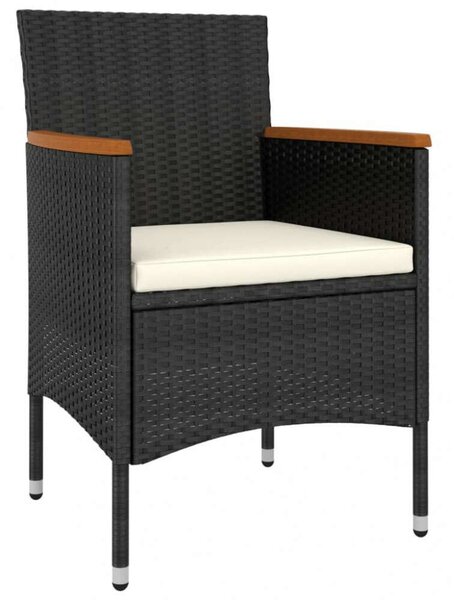 VidaXL 5 részes fekete polyrattan kerti ülőgarnitúra