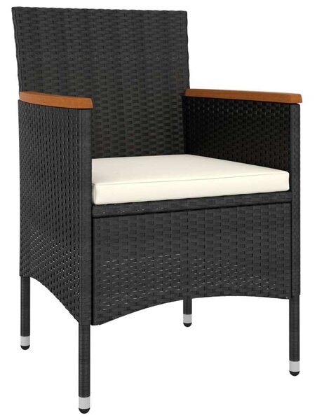 VidaXL 5 részes fekete polyrattan kerti ülőgarnitúra