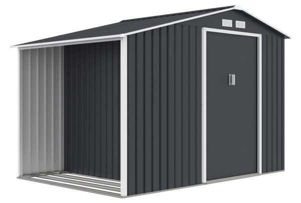 Fém kerti tároló Skagen fatárolóval 2.8 x 1.9 m Store Boss antracit