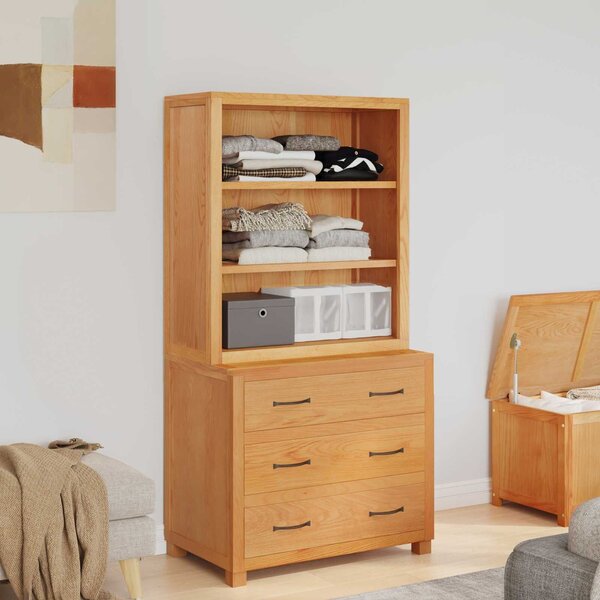 VidaXL Tároló bútor készlet 2 db Barna 80 x 50 x 160 cm Tömör Tölgyfa