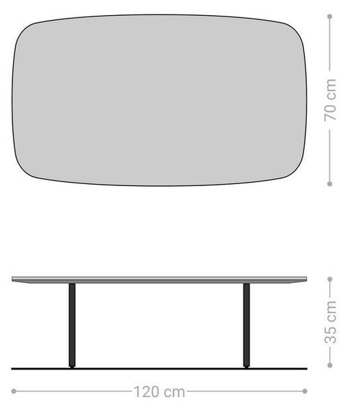 DELIFE Dohányzóasztal Edge hajóformájú 120x70 cm kerámia onyx gyöngyház Salto fém titán effektfinish
