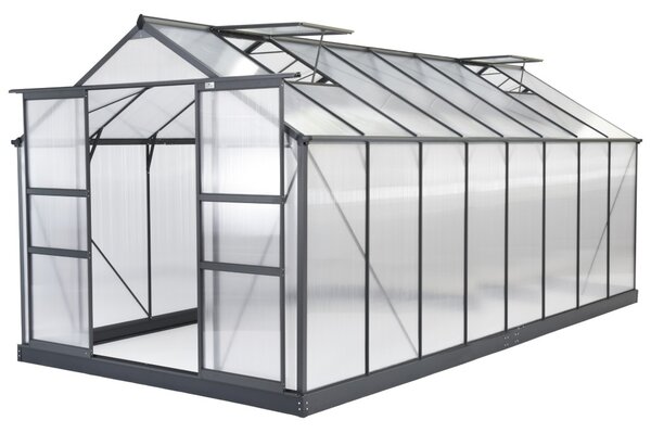Azalia alumínium üvegház 2,5 x 4,9 m CoverTech antracit