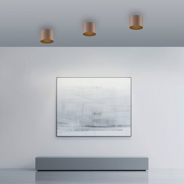 PURE Point LED fürdőszoba mennyezeti világítás, bronzszínű, Ø 11 cm, IP44, dimmelhető, Bronz / antik sárgaréz, Fürdőszoba, fém, Modern