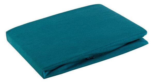 Jersey pamut gumis lepedő Türkiz 90x200 cm +25 cm