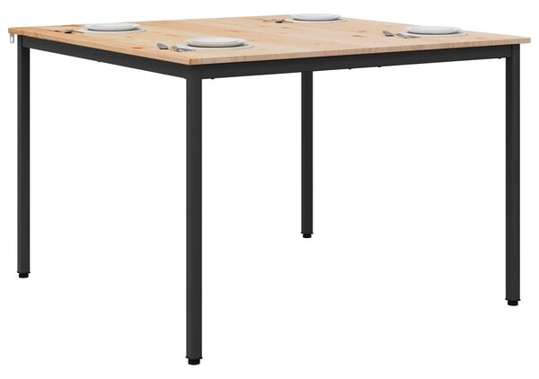 VidaXL Étkezőasztal Természetes 110 x 110 x 75 cm Tömör fenyőfa