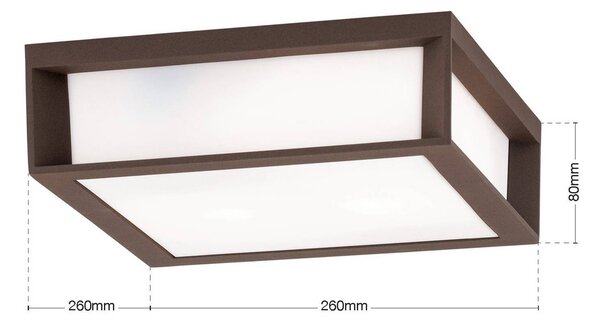 ORION Kültéri világítás Henry, corten, alumínium öntvény, E27, IP44, dimmelhető, Barna / rozsda, Alumínium, Modern
