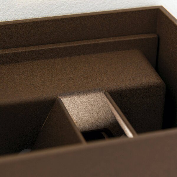 ORION LED kültéri fali világítás Cube-S, corten, fém, érzékelő, Barna / rozsda, Alumínium, Modern