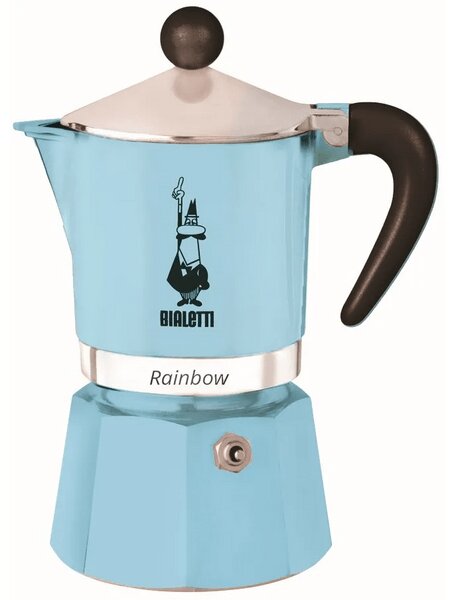 Bialetti Rainbow kotyogós kávéfőző, 1 adag, világoskék (5041)
