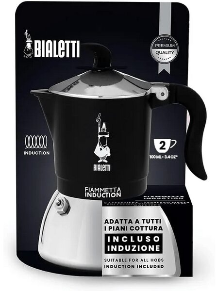Bialetti Fiammetta indukciós kotyogós kávéfőző 2 adag, fekete (7149)
