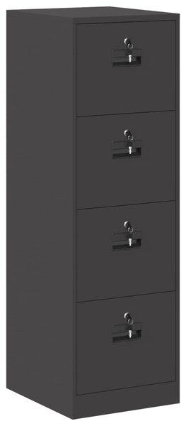 VidaXL Irattároló Szekrény fiókkal 2 pcs Fekete 44 x 50 x 106.5 cm