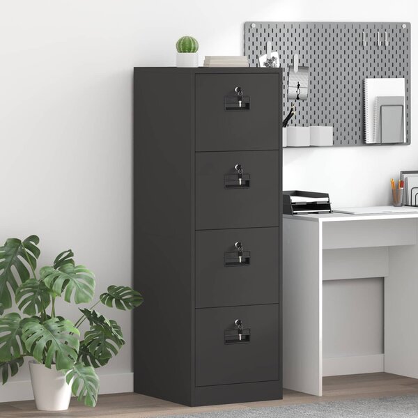 VidaXL Irattároló Szekrény fiókkal 2 pcs Fekete 44 x 50 x 106.5 cm