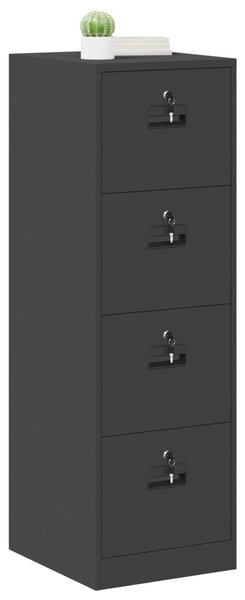 VidaXL Irattároló Szekrény fiókkal 2 pcs Fekete 44 x 50 x 106.5 cm