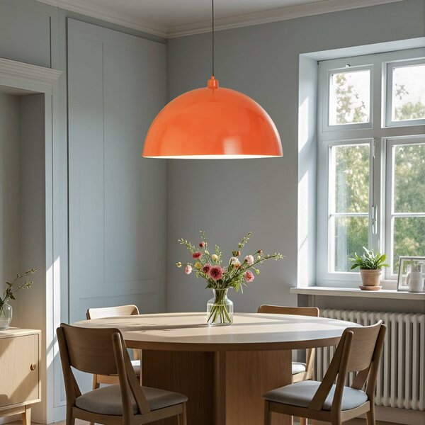 Opviq Kure lógó világítás, narancssárga, fém, Ø 60 cm, E27, dimmelhető, Sárga / narancssárga, Konyha, fém, Modern