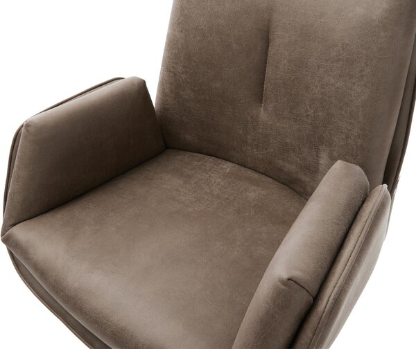 DELIFE Bárszék Clea-Flex mikroszálas taupe vintage forgatható magasságban állítható fém fekete