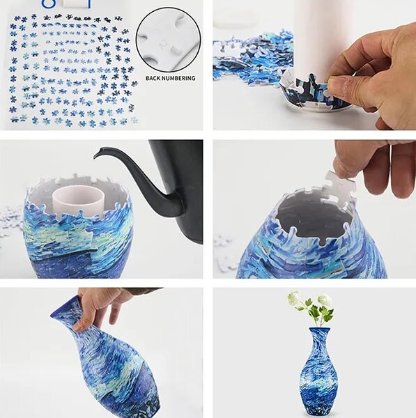 Artvase™ Van Gogh Művészete által Ihletett 3d Puzzle Váza, Óceáni hullámok művészete